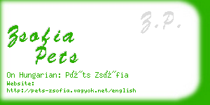 zsofia pets business card